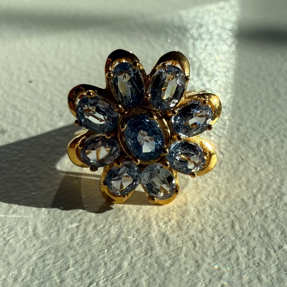 3/$100 Cornflower Blue Flower Ring Size 6.75 - Picture 8 of 12